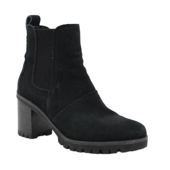 UGG Hazel Black Suede Chelsea Boots 6.5 Womens Waterproof Lug Sole Ankle Bootie - Picture 4 of 16